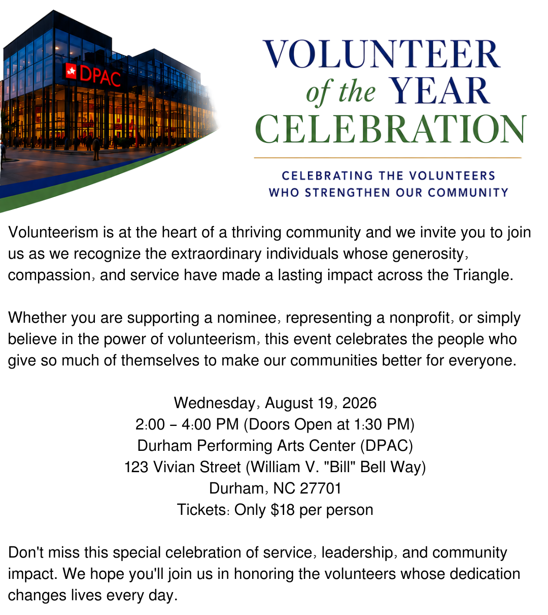 Volunteer of the Year Celebration
